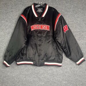 Vintage Wisconsin Badgers Bomber Jacket Mens Size‎ Xl Multicolor